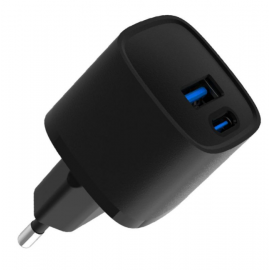 Evelatus USB-A and USB-C 30W Max Carregador Preto