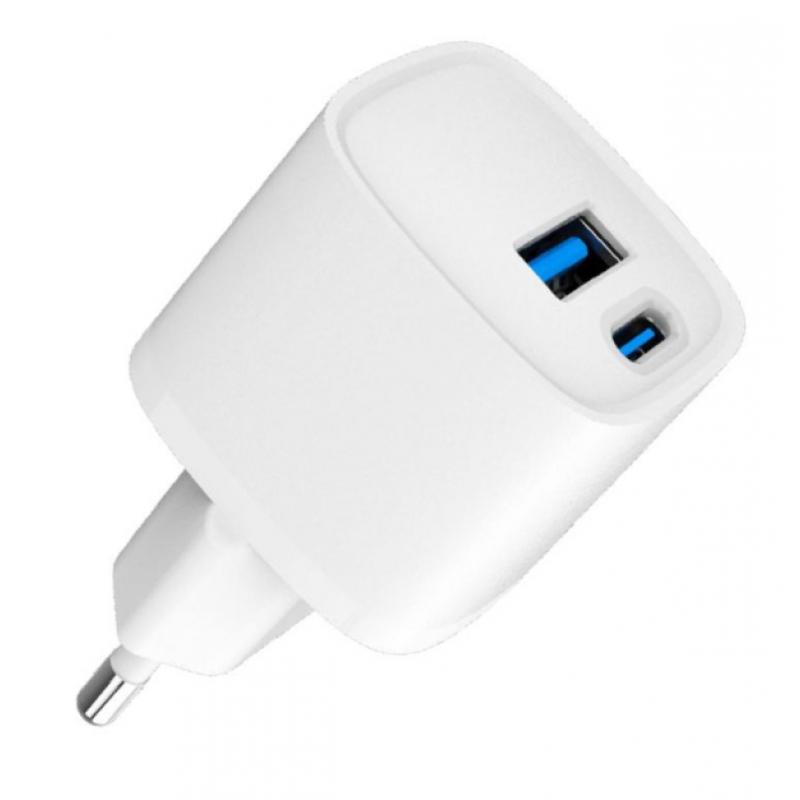 Evelatus USB-A and USB-C 30W Max Carregador Branco