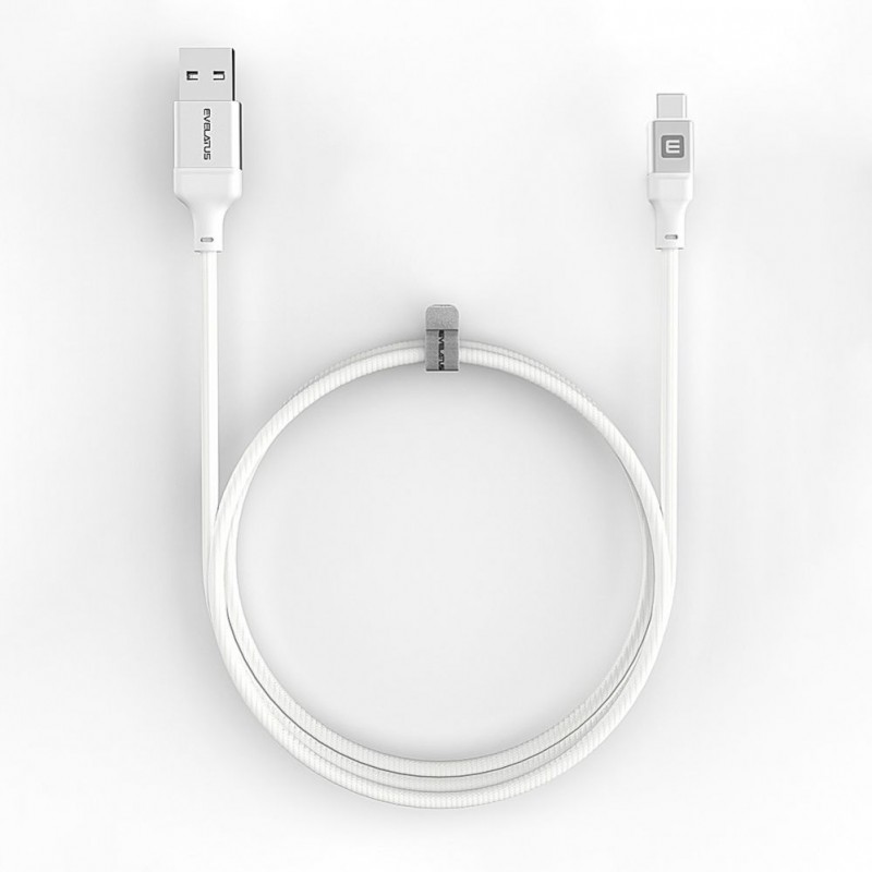 Evelatus USB A to C Cabo Aluminio 1.2M Branco