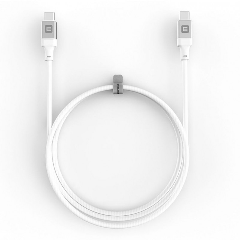 Evelatus USB C to C Cabo 1.2M 60W / 20V3A Aluminio Branco