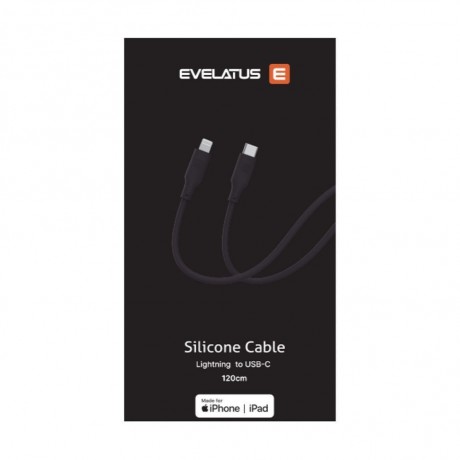 Evelatus USB C to Lightning Celicone Cabo 1.2M (MFI10CL) 60W / 20V3A Preto